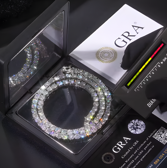 Cadena de tenis de moissanita en plata 925