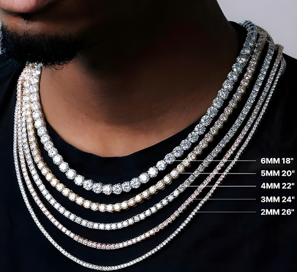 Cadena de tenis de moissanita en plata 925