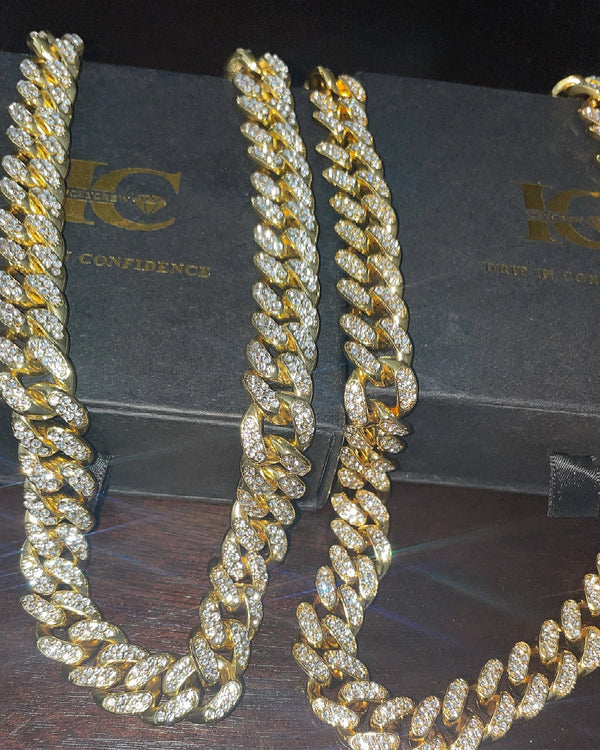 13mm Iced Out 18K Gold Miami Cuban Link - IceyCrew
