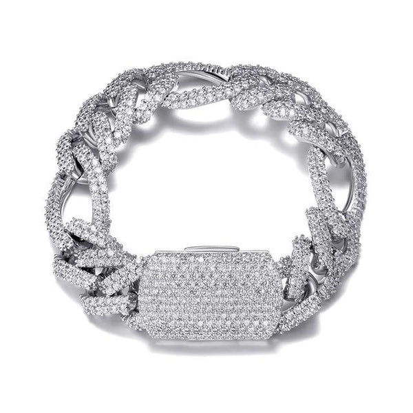18mm Iced Out Figaro Bracelet | IceyCrew