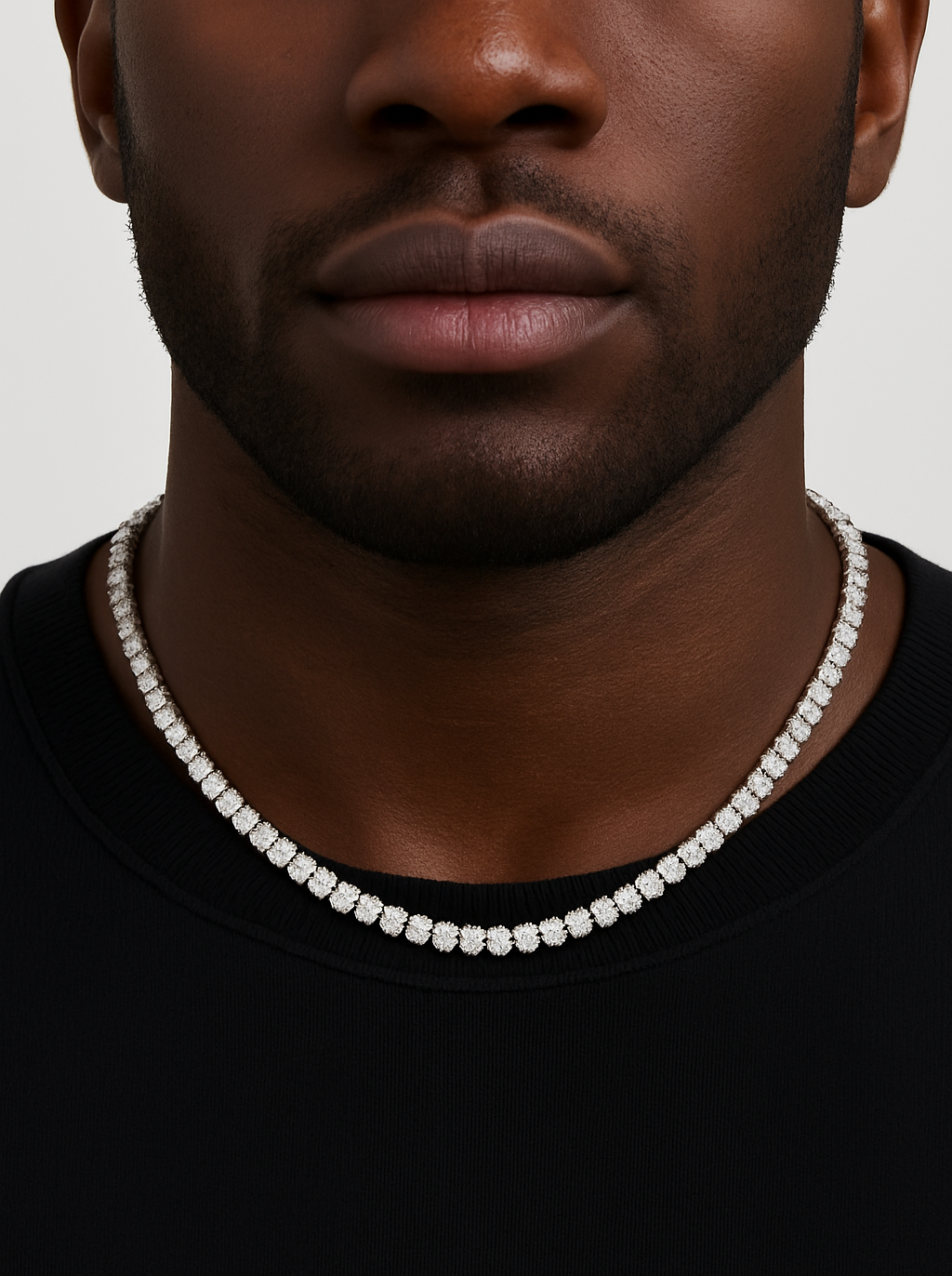 Cadena de tenis de moissanita en plata 925