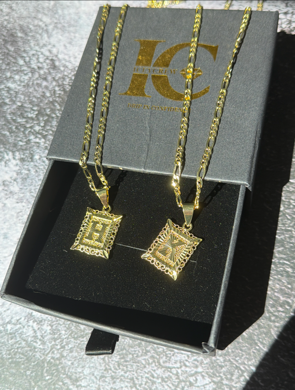 His & Hers Initial Necklace Set