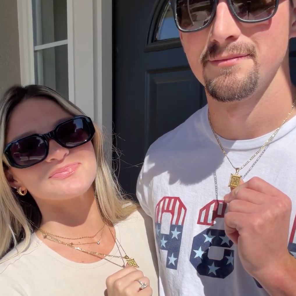 His & Hers Initial Necklace Set