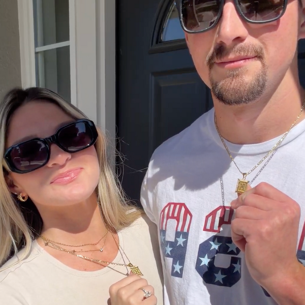 His & Hers Initial Necklace Set