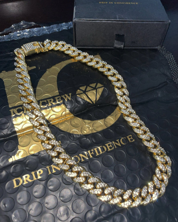 13mm Iced Out 18K Gold Miami Cuban Link - IceyCrew