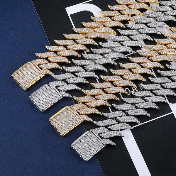 19mm Iced Out Spiked Cuban Link Bracelet | IceyCrew
