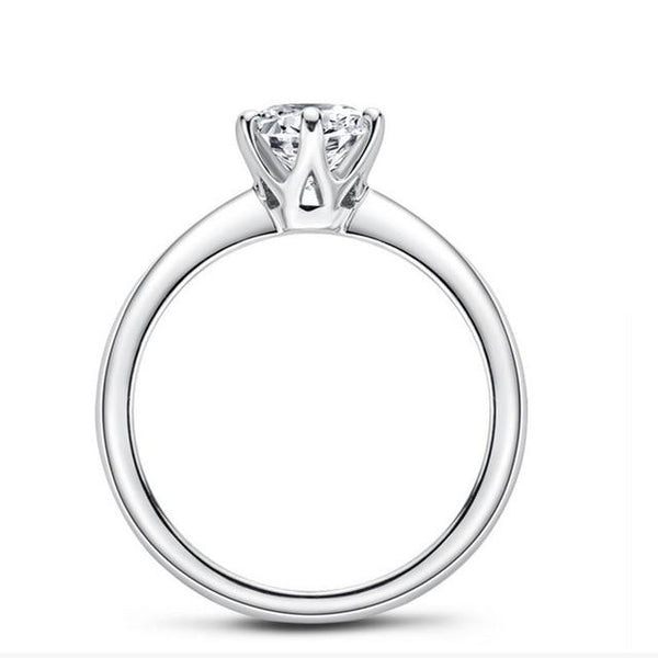 925 Classic Silver Moissanite Engagement Ring | IceyCrew