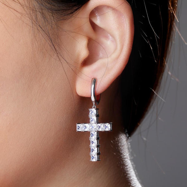 Iced Out Cross Earring | IceyCrew